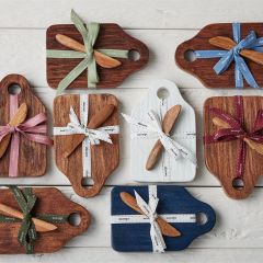 Mini Wood Appetizer Board and Spreader Gift Set