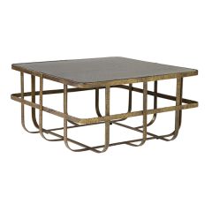 Mirror Top Geometric Coffee Table
