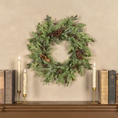 Mixed Pine Glittered Wreath 18 Inch