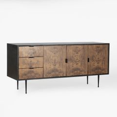 Modern Burl Credenza Dark Brown | SHIPS FREE