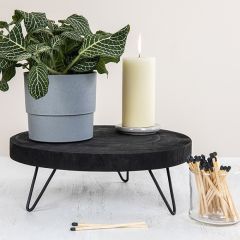 Modern Chic Paulownia Wood Footed Riser Set of 2