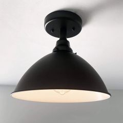 Modern Farmhouse Black Enamel Flush Mount Light