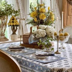Modern Farmhouse Block Print Table Cloth