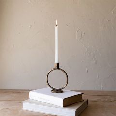 Modern Farmhouse Brass Finish Taper Holder