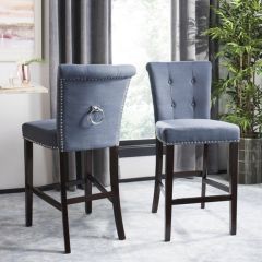 Modern Farmhouse Button Tufted Bar Stool