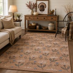 Modern Farmhouse Floral Natural/Green Area Rug