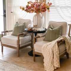 Modern French Linen Cushioned Accent Chair | SHIPS FREE