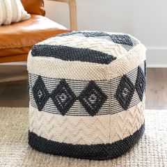 Modern Geometric Cotton Pouf