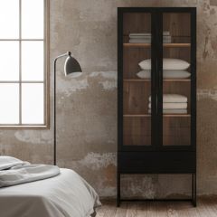Modern Industrial 2 Door Display Cabinet