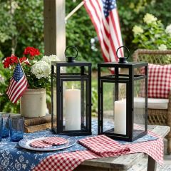 Modern Manor Outdoor Candle Lantern Set of 2