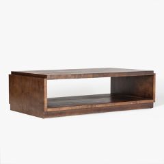 Modern Mappa Burl Coffee Table Dark Brown | SHIPS FREE