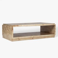 Modern Mappa Burl Coffee Table Light Brown | SHIPS FREE