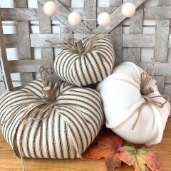 Modern Primitive Fabric Pumpkins Set of 3