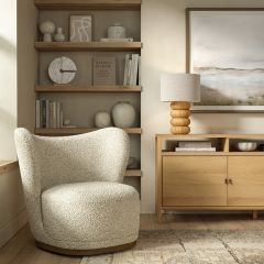 Modern Round Wingback Swivel Chair