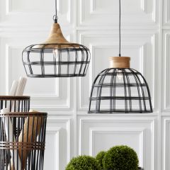 Modern Rustic Industrial Cage Pendant Light