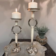Modern Rustic Wrought Iron Candle Stand One of Each