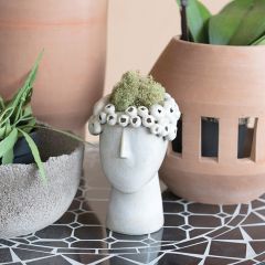 Modern Stoneware Head Planter