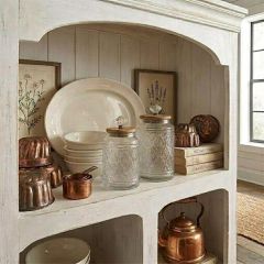 Molded Glass Lidded Decorative Jars Set of 2