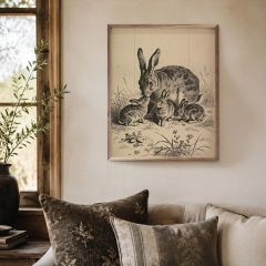 Mother Hare With Leverets Framed Wall Art