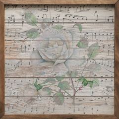 Music Flower White Framed Wall Art