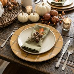 Mustard Plaid Charger Plate
