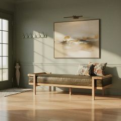 Natural Accents Day Bed Bench with Distressed Leather Cushion
