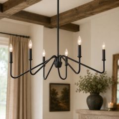 Natural Black Linear Pendant Light