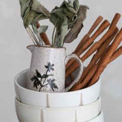 Natural Classics Debossed Stoneware Creamer