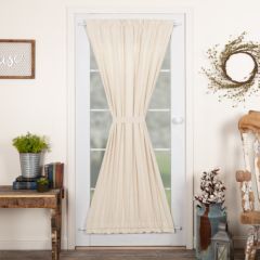 Natural Cream Cotton Blend Door Window Panel