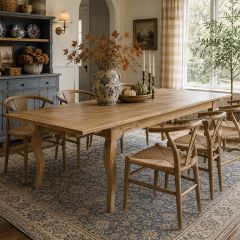 Natural Farmhouse Extendable Oak Dining Table