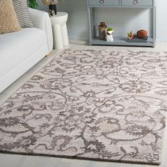 Natural Farmhouse Ivory/Brown Patterned Area Rug