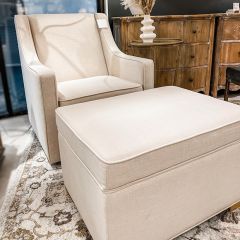Natural Farmhouse Swivel Chair and Ottoman Collection