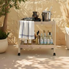 Natural Homestead Tiered Rolling Bar Cart