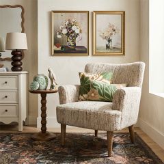 Natural Melange Kilim Upholstered Armchair
