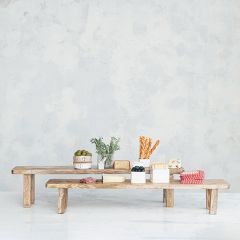 Natural Nesting Wood Pedestal Riser Set of 2