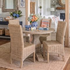 Natural Rattan Frame Dining Chair Set of 2
