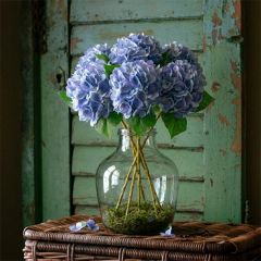 Natural Touch Blue Bridal Hydrangea Stem Set of 4
