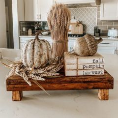 Natural Weathered Square Wood Riser Set of 2