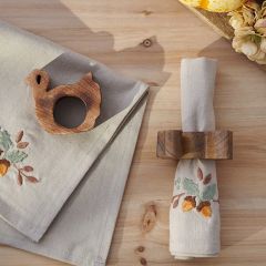 Natural Wood Turkey Napkin Ring