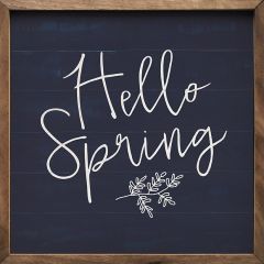 Navy Hello Spring Wall Sign