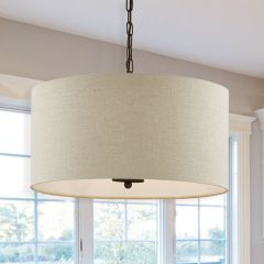 Neutral Drum Shade Pendant Light
