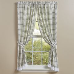 Nice and Natural Plaid Ruffled Curtain Panel Set of 2