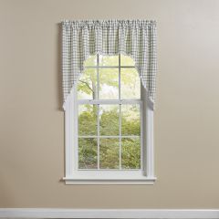 Nice and Natural Plaid Ruffled Swag Curtain Panel Set of 2