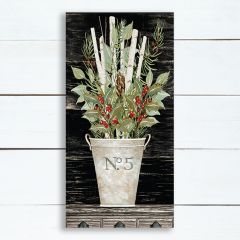 No. 5 Floral Vase Holiday Canvas Wall Art