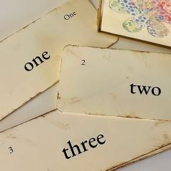 Numbers Themed Primitive Flash Card Set of 12