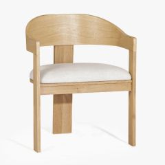 Oak Frame Upholstered Dining Chair | SHIPS FREE