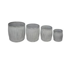 Olive Harvest Rustic Metal Buckets Set of 4