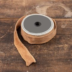 One Inch Golden Tan Velvet Ribbon Spool