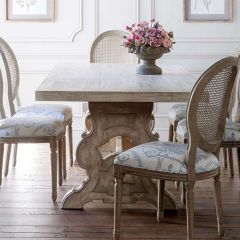 Ornate Trestle Long Rectangle Dining Table