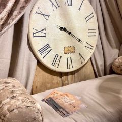 Oversized Distressed Canvas Wall Clock